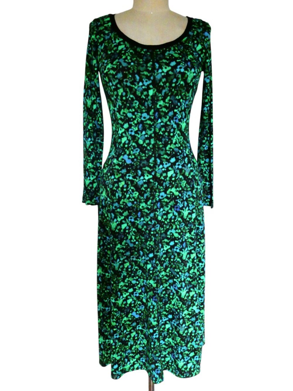 PAUL SMITH printed jersey midi dress sz S fit & flare - Picture 2 of 5